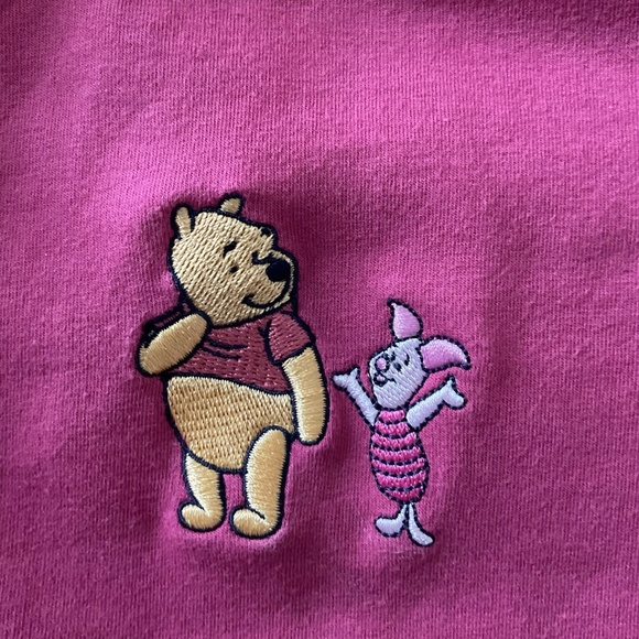 Disney Store Pink Disney Winnie the Pooh & Piglet Pearl Snap Sweatshirt Sz XXL - Picture 3 of 11